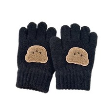 嘉義出貨 秋冬手套防寒熊全指手套兒童寶寶手套騎行滑雪手套加厚卡通小熊防風針織手套學生