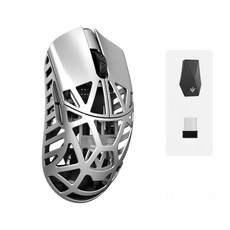 Wlmouse Beast x MAX 무선 게이밍 마우스 8K 마그네슘 초경량 PAW3950HS, 실버 TTC(Side Slits)