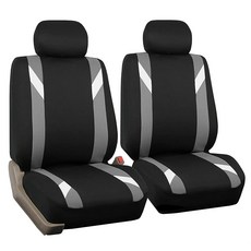 FH Group FB033GRAY102 버킷 시트 커버(Modernistic Airbag 호환(2개 세트) 그레이), Front Set, Gray