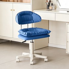 화장대의자 이동형 회전 의자 컴퓨터 책상 의자 높이조절, 1개, 블루