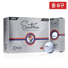 세인트나인 NEW X 플러스 2.0 비공인 고반발 3피스 6구 유광 골프공 고반발 비거리 증가, 1박스, 6개입, NEW X플러스 2.0 유광 화이트