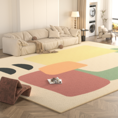 대형 카페트 기하학 패턴 거실용 러그 세탁 가능 다용도 사계절 매트