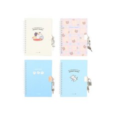 모닝글로리 / 8000 캐릭터 열쇠일기장 (SP) 스프링 / 비밀일기장 열쇠일기장 스프링일기장 열쇠노트 자물쇠일기장, 고양이, 1개