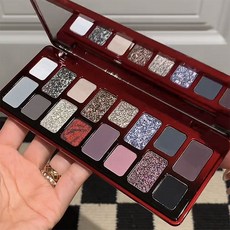 新年聖誕16色眼影水泥灰紫調煙燻色珠光黑紅cos玩妝變色龍舞臺妝, 1個, 灰紫調煙燻16色