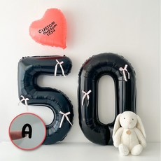 하피블리 50일 셀프 촬영 리본 숫자 풍선 파티 용품 세트(커스텀 스티커 포함), 50일셀프촬영(핑크), 1개