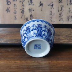 景德鎮 青花寶相紋 手工繪製主人杯, 商品主圖, 1個