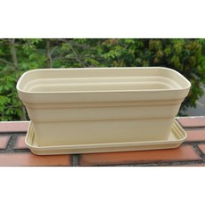 花樣渼栽盆栽生活館 (多款多色), 長形花盆（小）-米色（含水盤）, 米色