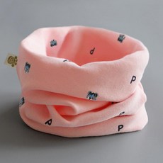 목도리 겨울 방한 머플러 남아 여아 순면 보온 귀보호 넥워머, 핑크-베어