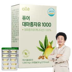 대마종자유 식약청인증 HACCP 1000 오메가3오메가6 냉압착 캡슐 캐나다산 퓨어 알레, 30정, 1개