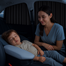 바이빈이 자석 레일형 햇빛가리개 차량용커튼, 1세트, 그레이