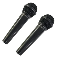 1/2pcs 가짜 마이크 소품 플라스틱 놀이 장난감 의상 코스프레 파티소품 노래방놀이, 2pcs black head