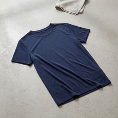 유니클로 에어리즘 크루넥 티셔츠 남성 반팔 기능성 네이비