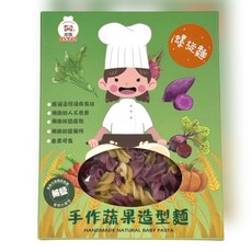 港媽 手工無添加寶寶蔬果義大利麵 (蝴蝶麵/星星麵/空心麵/貝殼麵/直麵) 造型蔬果麵條 副食品, 1個, 雙色-螺旋麵90g / 0784