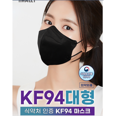 kf94 새부리형 마스크 황사방역 국산 대형 4중필터 개별포장 파우치 50매, 블랙, 1개