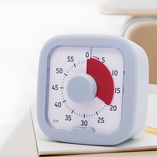 브로미 무소음 뽀모도로 타이머 공부 학습 시계, 1개, 푸른 색조