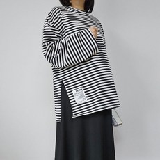 리얼 빅사이즈 사계절 박스티 패치 트임 임산부 만삭임부복 면티 160054