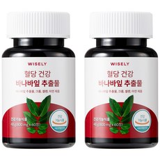 와이즐리 식후 혈당건강 바나바잎 영양제(2개월분), 2세트, 60정