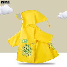 DFMEI 儿童雨衣防水小学生雨披学校幼儿园宝宝雨衣防水上衣短款带书包位