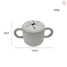 萌萌屋 【台灣現貨】 矽膠零食杯 矽膠水杯 零食杯 水杯 寶寶零食杯 寶寶餐具 莫蘭迪色 矽膠餐盤 矽膠材質, 1個, 矽膠(零食杯)(灰色)