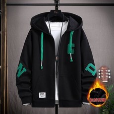 加絨衛衣男秋冬季新款青少年學生冬款加厚連帽開衫外套男孩