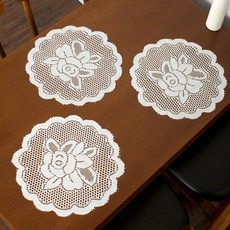 아트박스/위드마켓 꽃송이 레이스 테이블 러너 5p, 단일사이즈, 옵션선택:본품