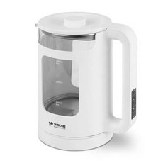 키친아트 허브 1.5L 무선 전기포트 KK-1509 온도설정 LED 유리 보온 전기 주전자, 화이트