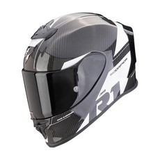 SCORPION EXO-R1 EVO CARBON AIR RALLY 全罩式安全帽, 碳纖維 黑白,XL