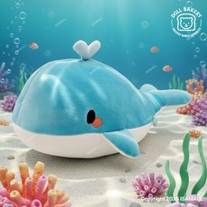 하늘고래 인형 35cm 공식라이선스 정품 돌베이커리, 1개