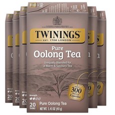 트와이닝 퓨어 우롱 개별 포장 홍차 티백 20개입 6개 팩 Twinings Pure Oolong Tea Individually Wrapped Bags 20 Count (Pack, 20 Count (Pack of 6), 1개