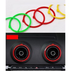 셩하오 이게 스토어 아우디 A3/S3/RS3 세단 8V 슬라인 콰트로 카 AC 스포츠백 에어 아웃렛 개조 교체 장식 링 커버 2013-2015 스포츠 색상명 그린, Yellow