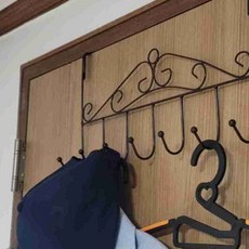 도어 후크형 방문 옷걸이 7구 브라운 도어옷걸이, 1