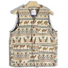 【復古重磅】工裝馬甲 潮牌馬甲 印花馬甲 圖坦卡蒙 提花工裝 民族風設計 2025夏季新款 街頭穿搭必備