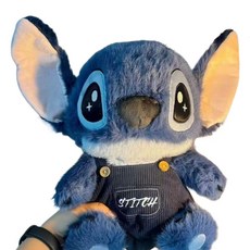 星際史迪奇絨毛玩具，可愛背帶褲造型玩偶，居家擺飾或贈禮選擇, 1個, 贺卡+礼品袋【无公仔】