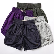 日系 防水速乾 透氣 寬鬆 休閒 男女 五分褲 短褲 休閒短褲 美式 拳擊褲型 沙灘 穿搭 海邊