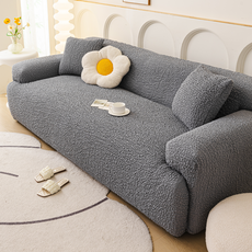 밝은실내 사계절 초두께 중량 쇼파커버 고탄력 스판 전방위 소포 시어서커면 소파커버, 1개, 밝은 회색