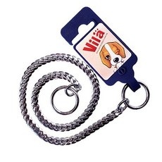 애견 크롬 체인 (7.5mm) 50cm 산책 목 줄 리드 하네스, W0414FB_50cm／FREE