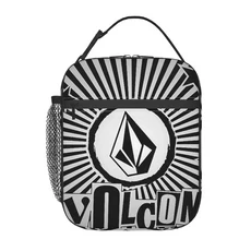 V-Volcom 로고 여성용 절연 도시락 가방 휴대용 식품 상자 열 도시락 상자 토트, 01 One Size, 03 2