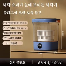 가시형 속옷 세탁기 12L 대용량 속옷 팬티 전용 세탁기 손세탁 구현 4차원 파도 세탁 섬유 손상 없는 부드러운 소형 미니 세탁기, 보석 블루, 12LXYJ-001