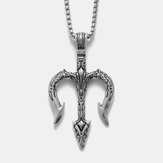 [당일출고] 에스닉 포세이돈 삼지창 펜던트 써지컬스틸 체인 목걸이