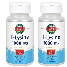 Kal L-라이신 1000mg 하이 포텐시 타블렛, 2개, 50정