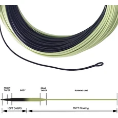 MAXIMUMCATCH WF6-10WT 숏 플라이 라인 아웃바운드 100FT 염수용 용접 루프 포함 강력한 캐스트를 위한 낚, 04 WF6F, 01 with Spool and Box