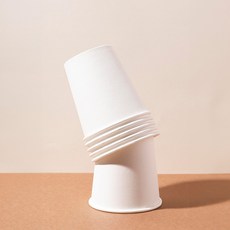 두꺼운 천연펄프 무지 종이컵 6.5온스 국내생산 일회용 자판기 카페, 1개, 190ml, 50개입