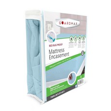 Guardmax 저지 니트 트윈 지퍼 매트리스 케이스 - 방수 및 빈대 방지 프로텍터 편안하고 부드러우며 소음이 없는 침구 먼지 진드기 99.1 x 190.5 25.4cm39, 라이트 블루