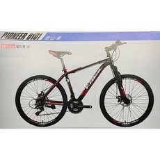 KREX PIONEER SHIMANO 26吋21速鋁合金登山車機械碟煞車系統, 1個, 碟剎D101.黑底紅標