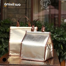 야외용 나들이 소풍 캠핑 대용량 보온 보냉 기능 휴대용 쿨러 가방 피크닉 도시락, 골드_소형_선택하지 않음