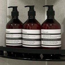 국산 디스펜서 샴푸공병 500ml 샴푸용기 리필용기 빈공병 욕실용 숙박업소용 세면용품, 바디워시라벨, 검정500ml