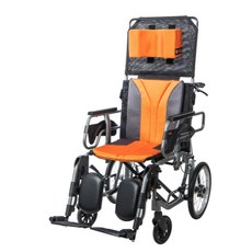 躺式鋁合金輪椅，可仰躺移位，骨科腿部支撐，附頭靠，大/小輪可選, 1個, 大輪款,坐寬18吋，JW-020