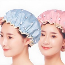 예리스 방수 샤워 헤어캡 목욕모자 트리트먼트 샴푸캡 귀여운 헤어 보호, 1개, 블루