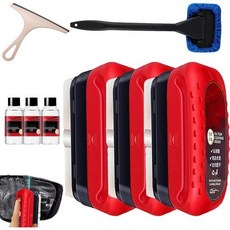 2026년 클리어 비전 윈드실드 클리너 업그레이드 글래스 재사용 가능한 자동차 창문용 오일 필름 클리닝 브러시 어떤 날씨에서도 선명한 뷰 비와 안개를 방지합니다 3 2.0 빨간, 2.0 Red