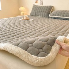 밀크 벨벳 매트리스 플리스 소재 침대 시트 커버 가을용 보호대, 6. Space Gray / C. 180x200cm, 1개